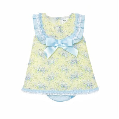 LEMON AND BLUE FLORAL DRESS