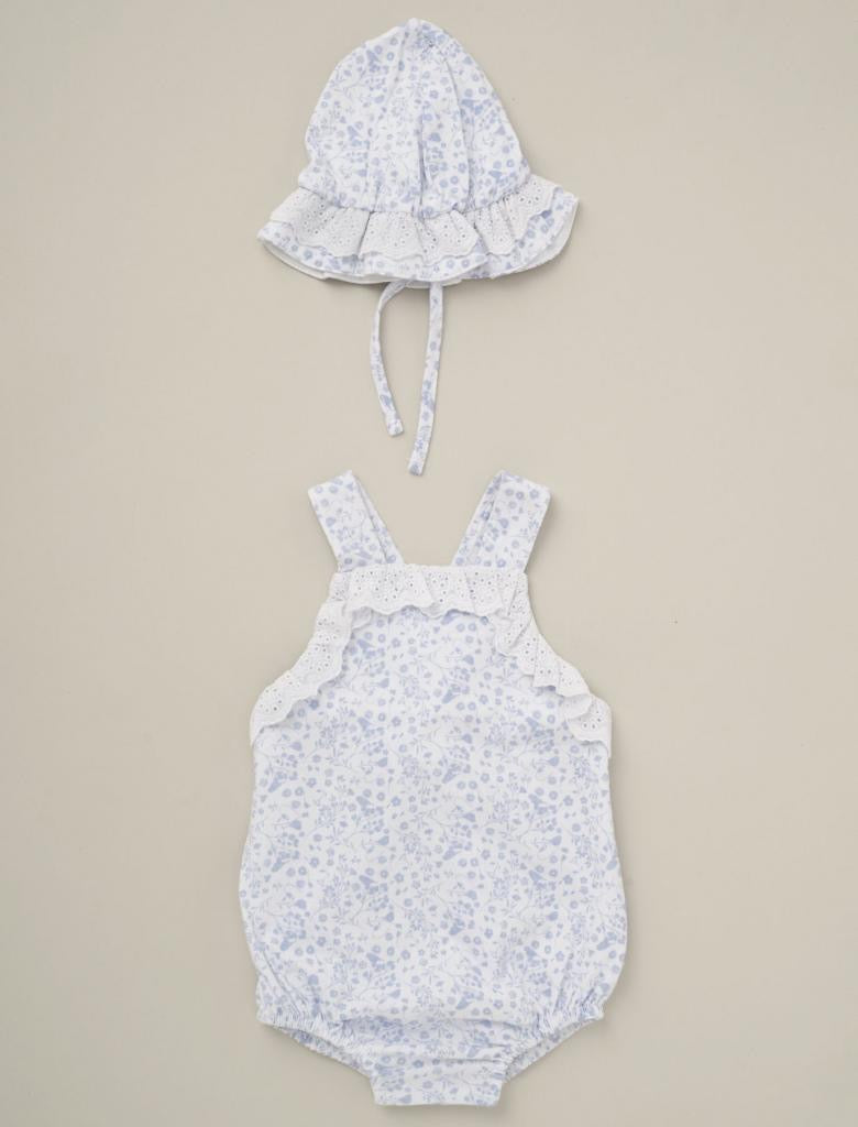 BRODERIE SUN ROMPER AND SUNHAT