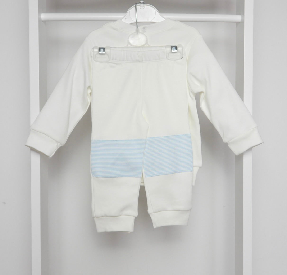 IVORY AND BABY BLUE STRIPE JOGSET