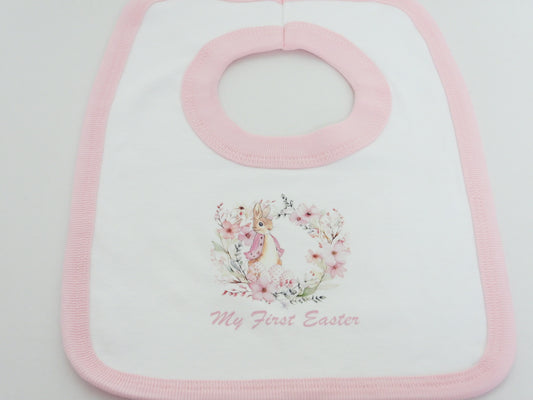 MY FIRST EASTER BIB PINK