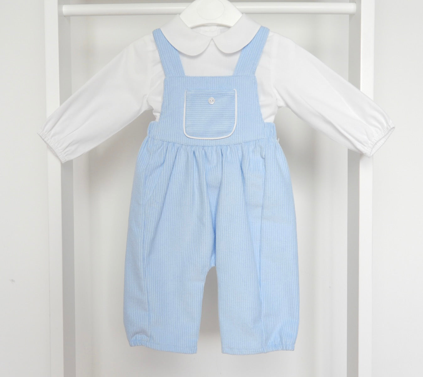 BLUE CORD DUNGAREE SET