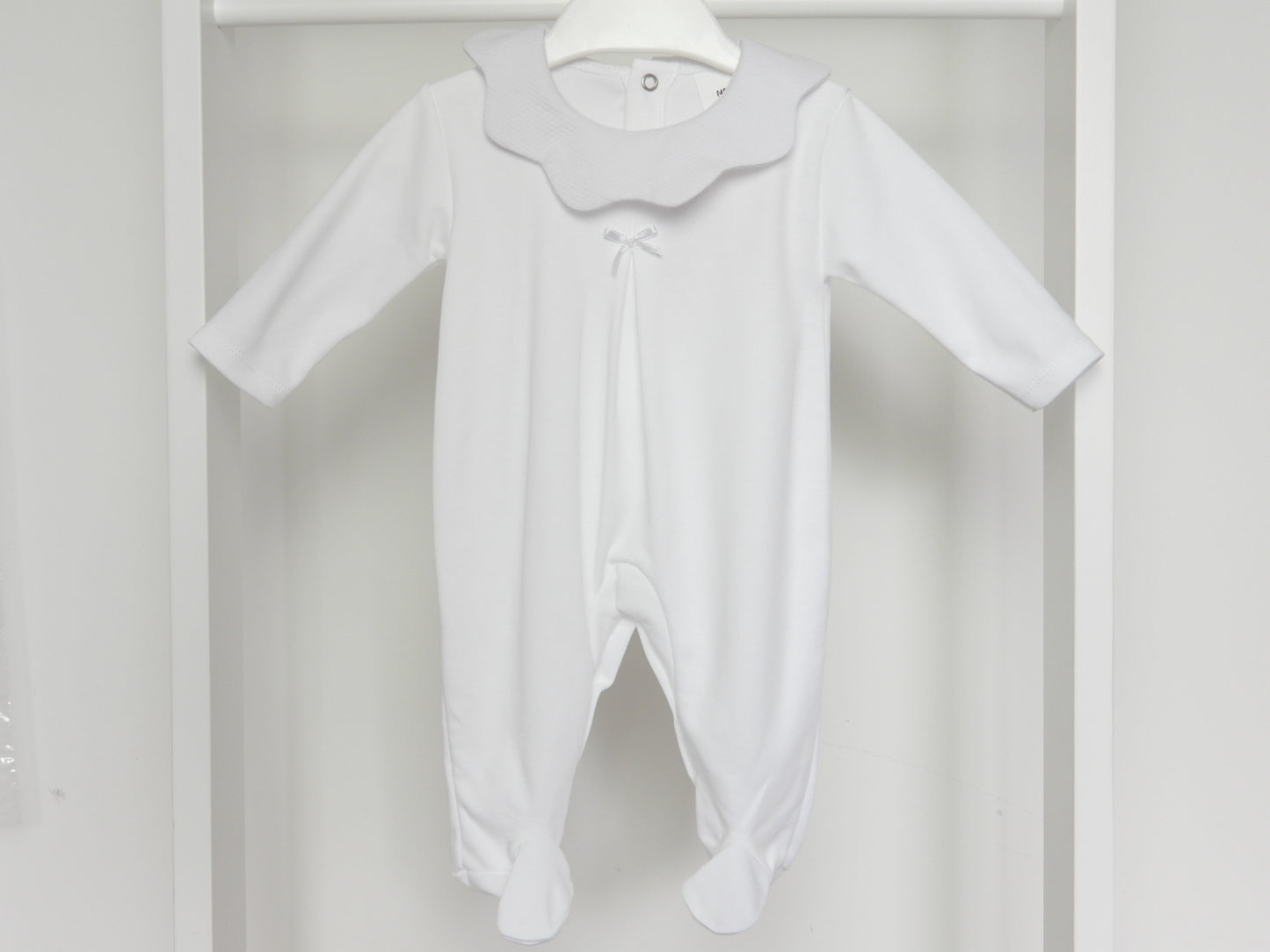 CROWN COTTON SLEEPSUIT WHITE