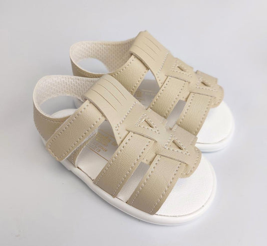 HARD SOLE SANDALS- BISCUIT