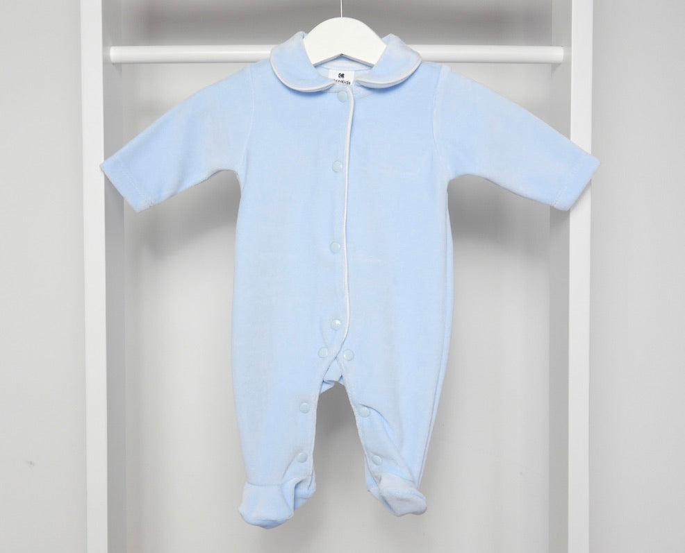 BLUE VELOUR WING SLEEPSUIT