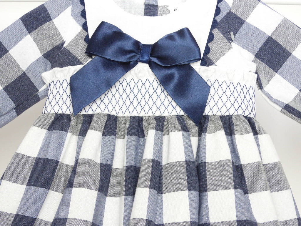 GIRLS NAVY CHECKED DRESS no