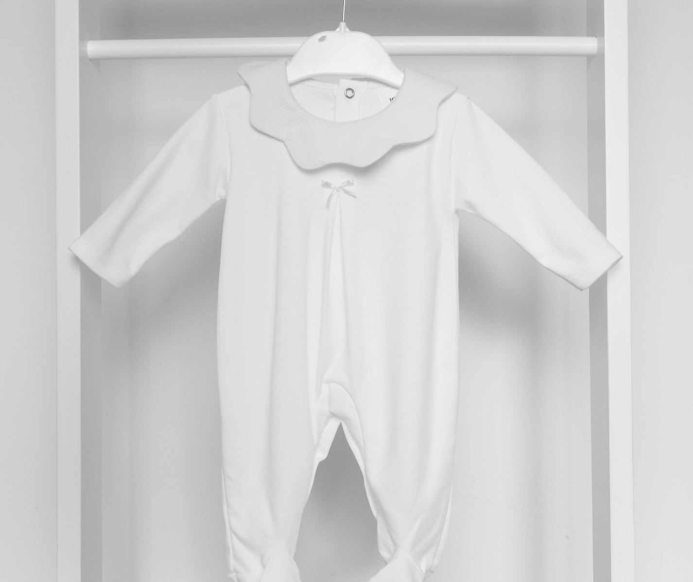 CROWN COTTON SLEEPSUIT WHITE