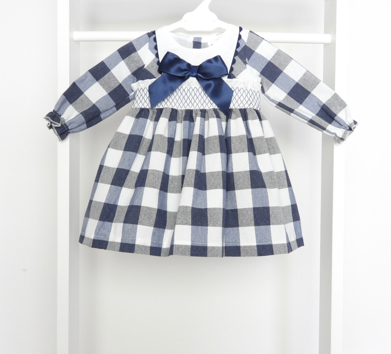 GIRLS NAVY CHECKED DRESS no