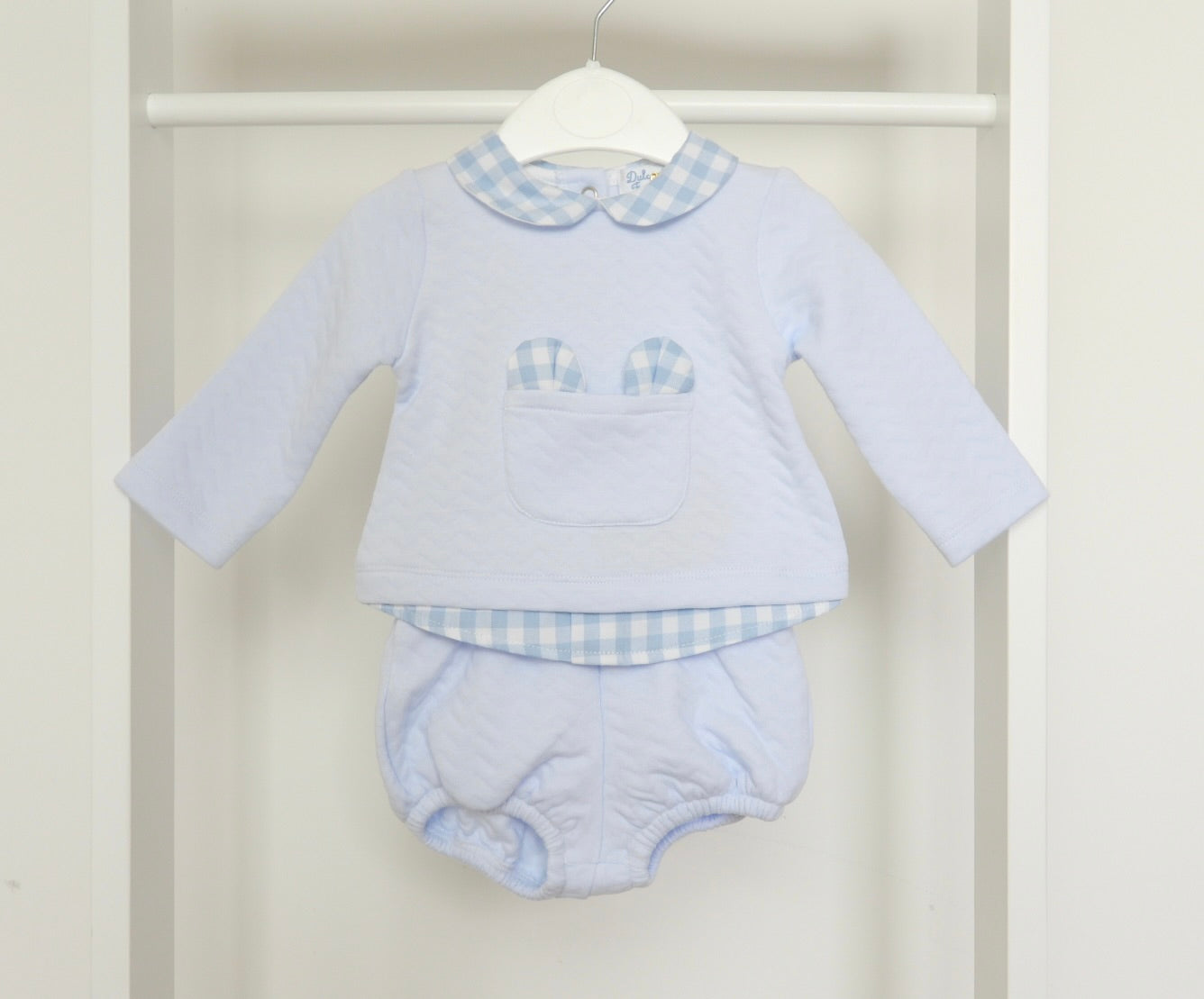 BABY BLUE JUMPER AND JAM PANTS BY DULCE DE FRESA