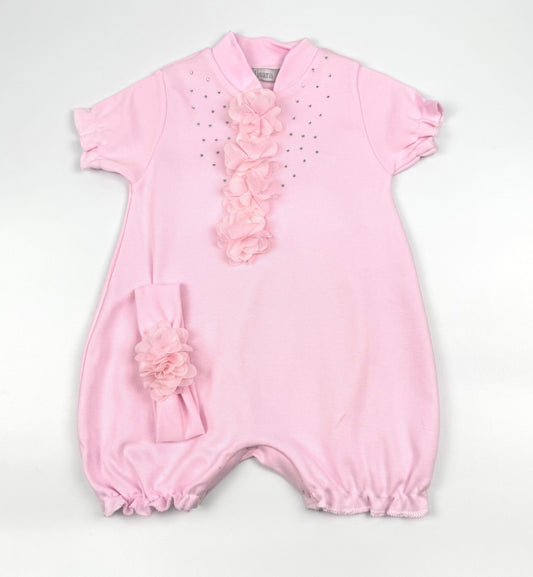 PINK FLORAL ROMPER