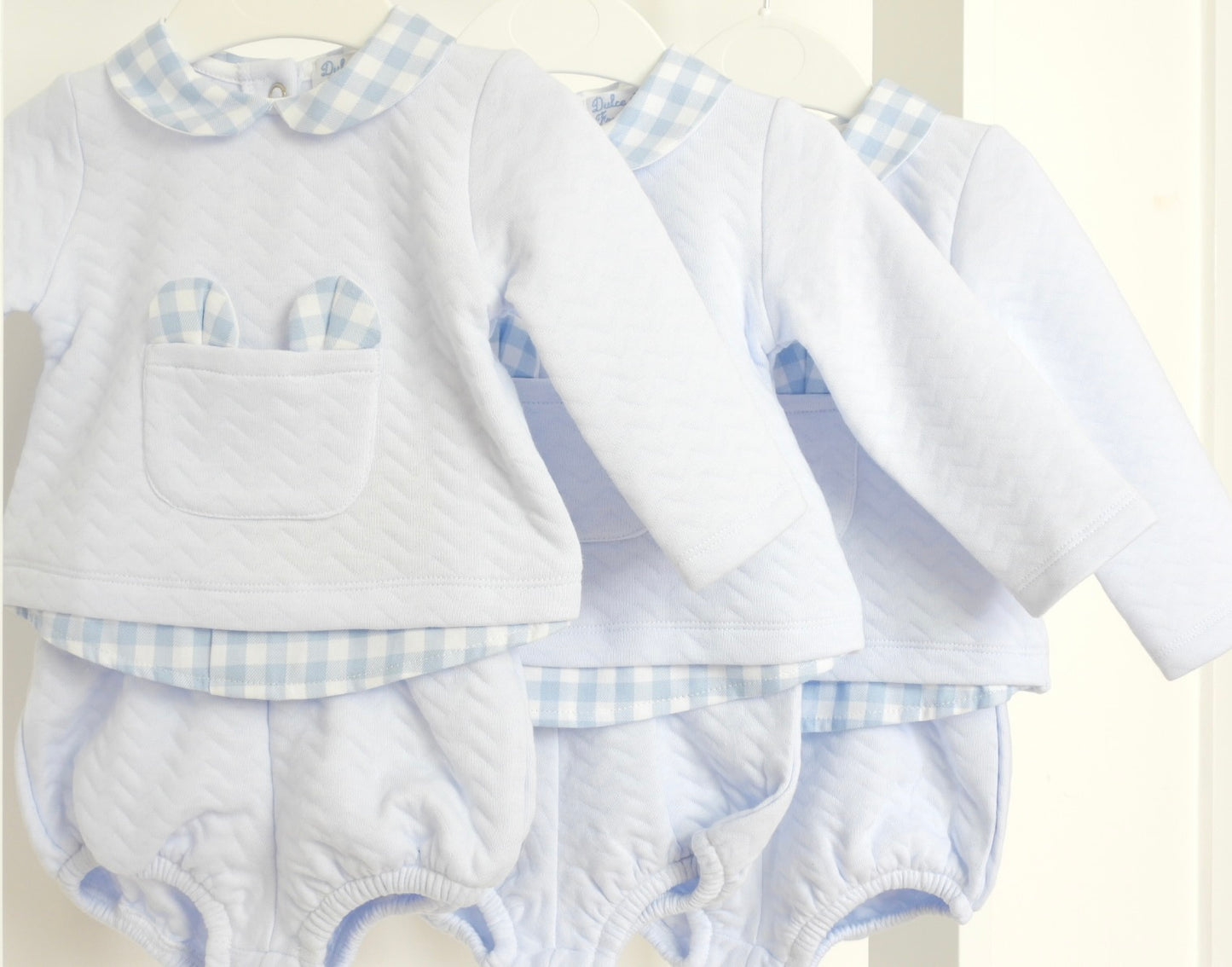 BABY BLUE JUMPER AND JAM PANTS BY DULCE DE FRESA