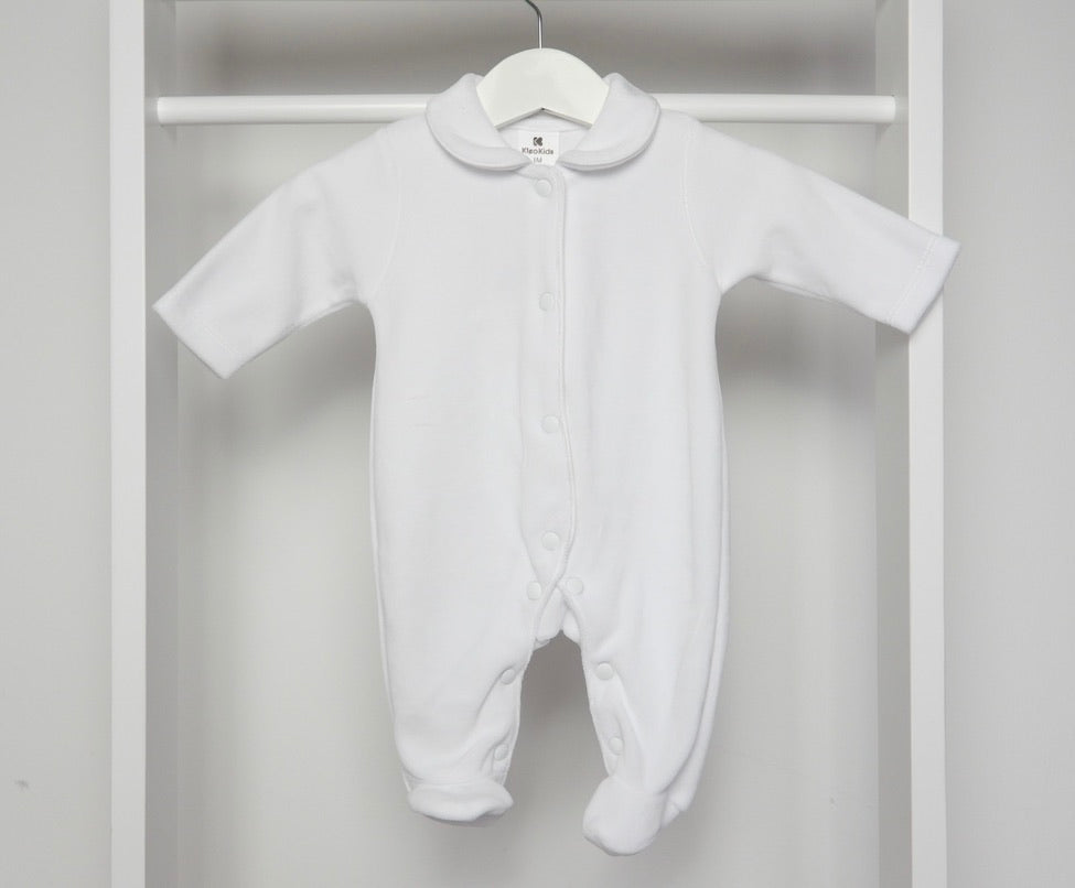 WHITE VELOUR WINGS SLEEPSUIT