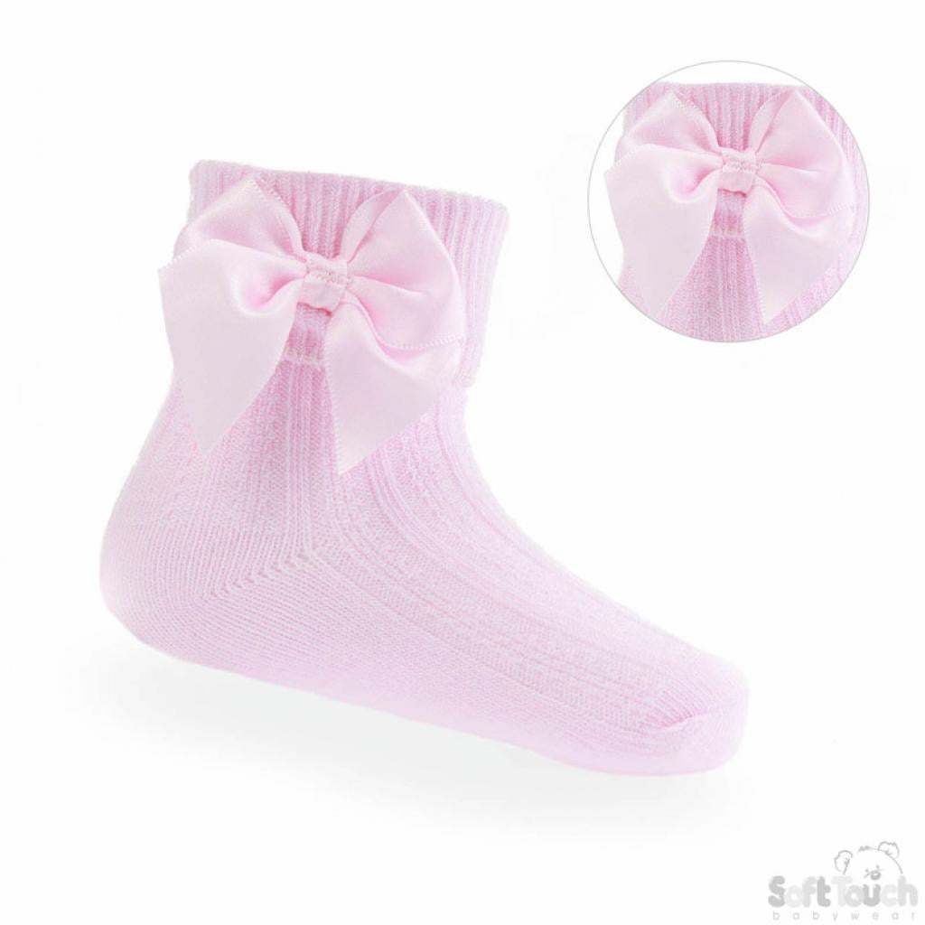 PINK ANKLE BOW SOCK