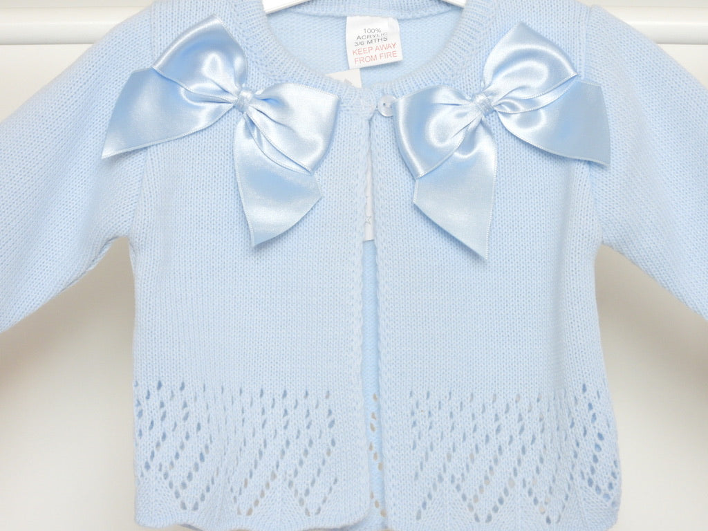 BABY BLUE BOW CARDIGAN