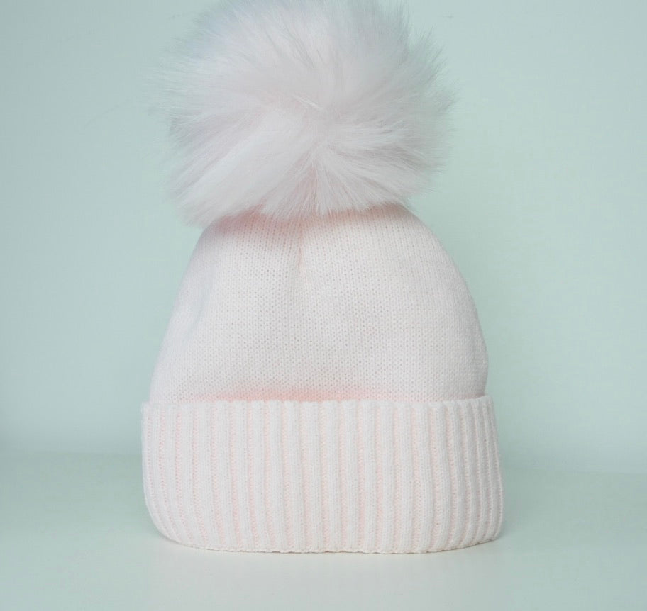 BABY PINK POM POM HAT