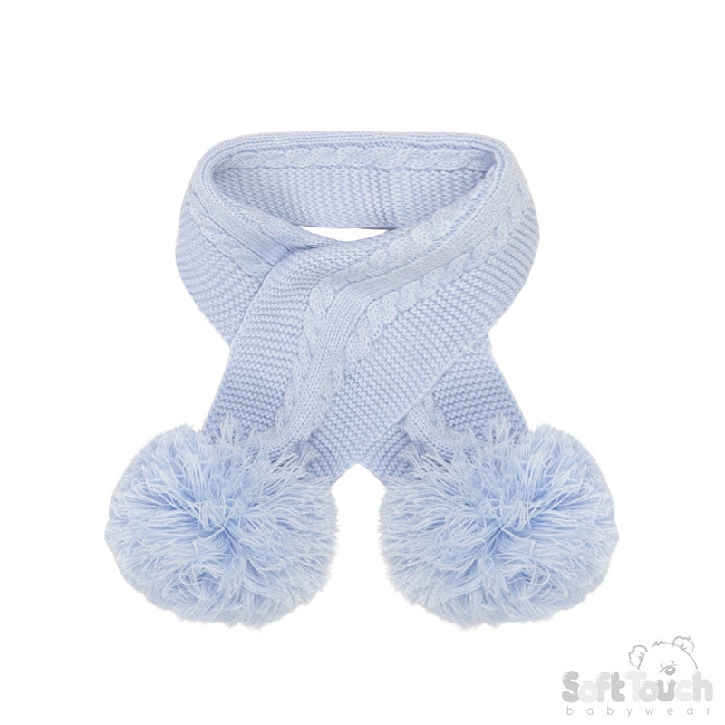 Blue Pom Scarf