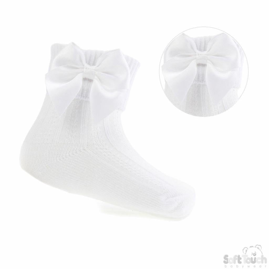 WHITE BOW ANKLE SOCKS