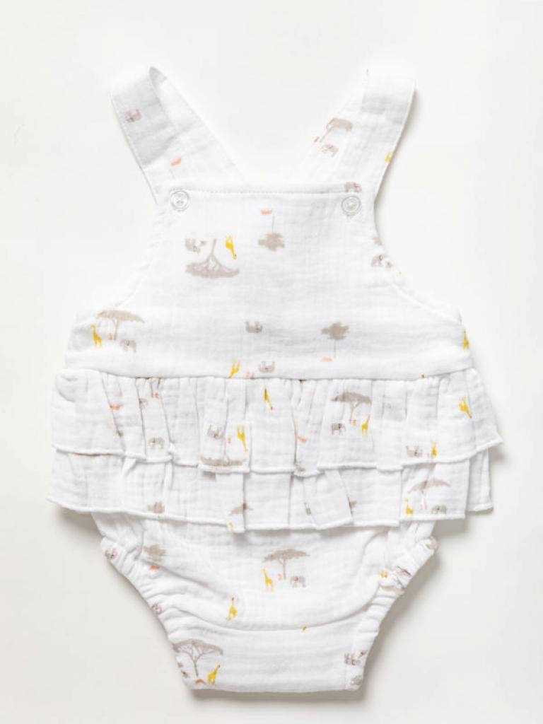 SAFARI MUSLIN ROMPER AND HAT