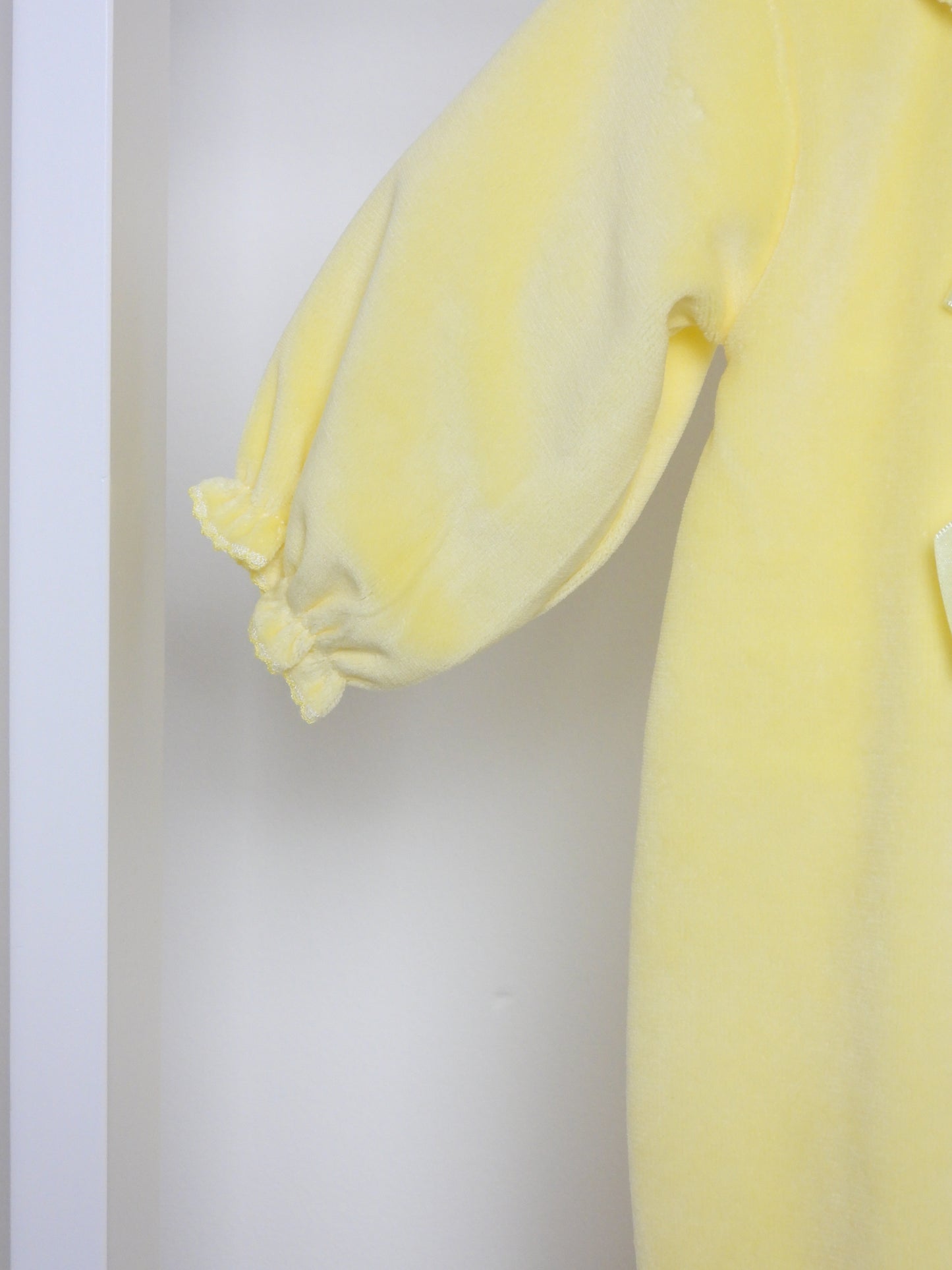 Velour Lemon Bow Sleepsuit