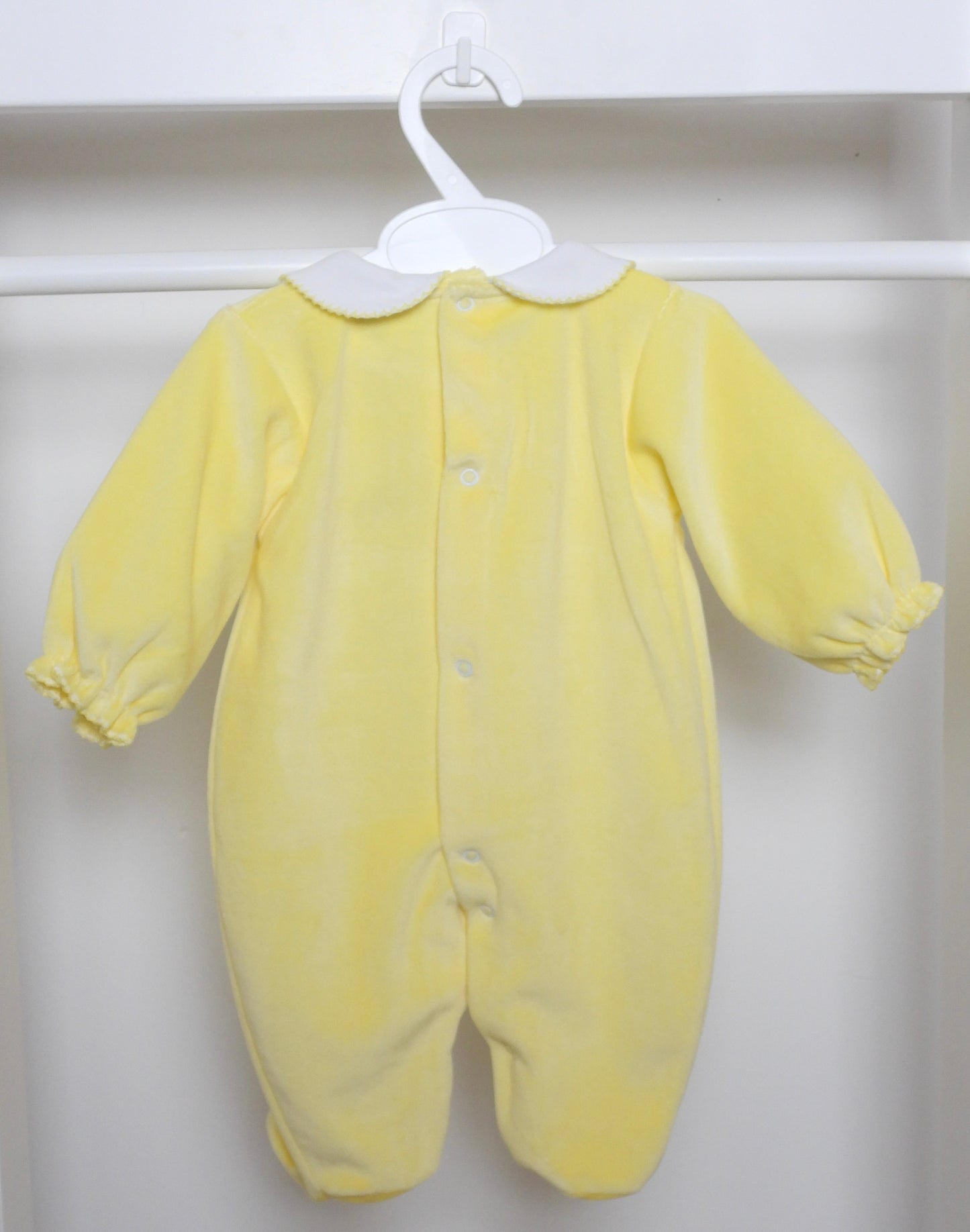 Velour Lemon Bow Sleepsuit