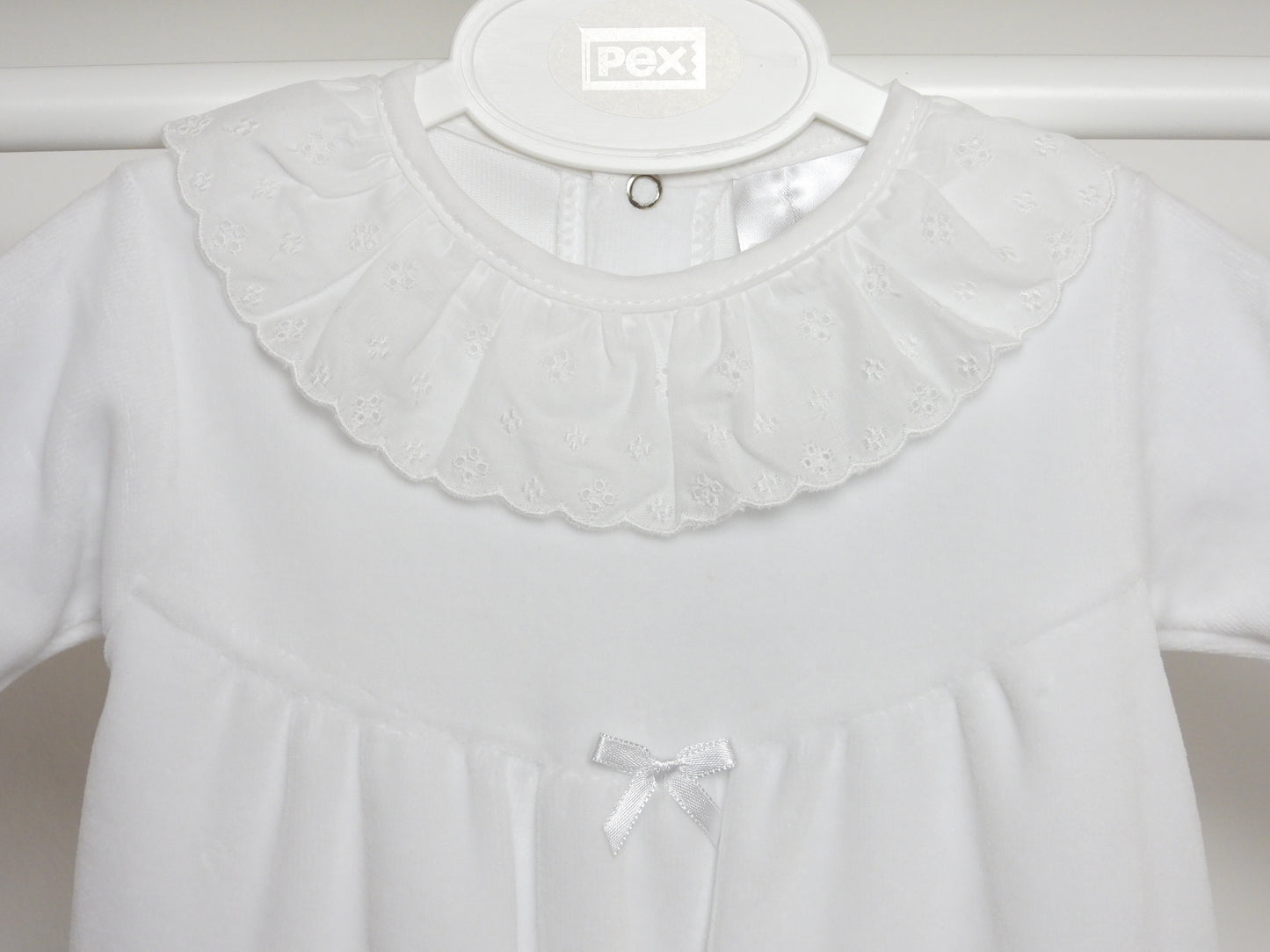 Broderie Lace Collar White Sleepsuit