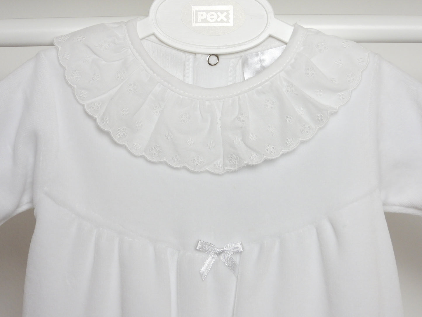 Broderie Lace Collar White Sleepsuit