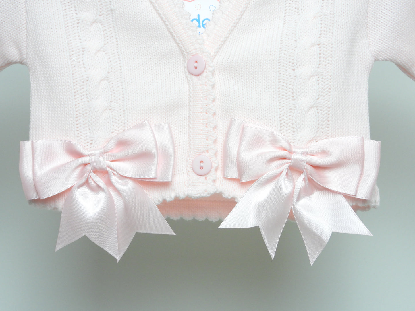 BOLERO CARDIGAN WITH BOWS PINK