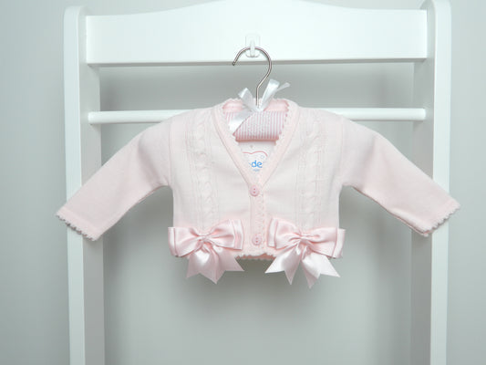 BOLERO CARDIGAN WITH BOWS PINK