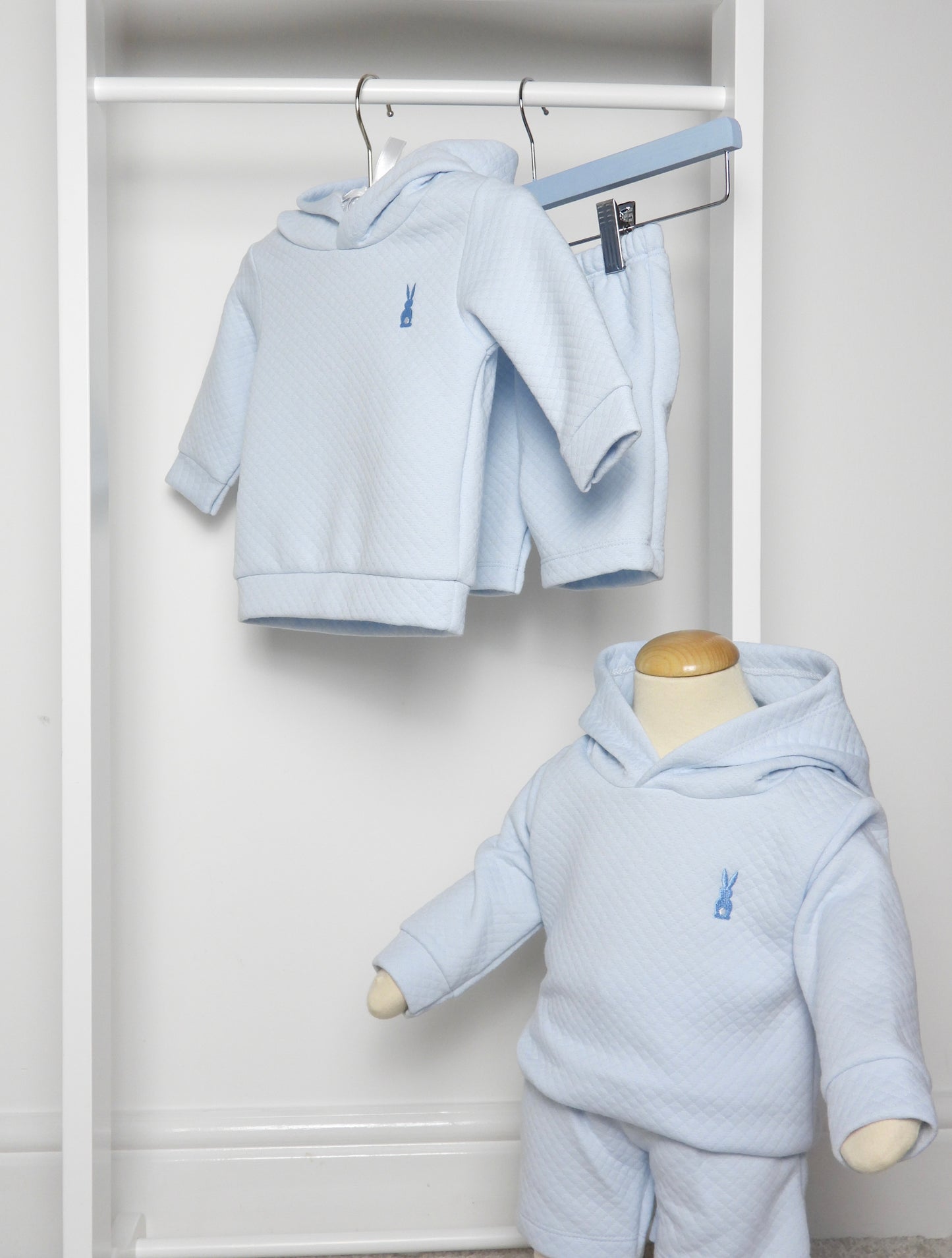 Blue Bunny Hoodie and Shorts Set