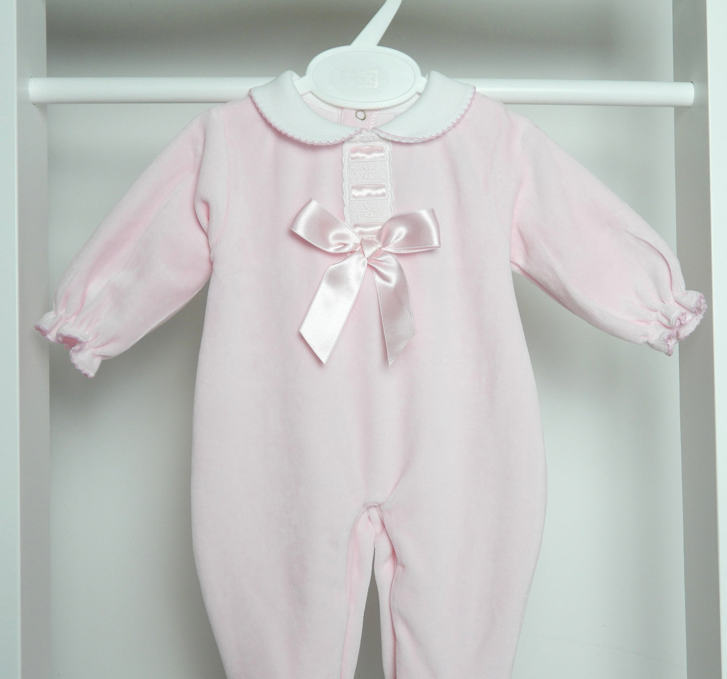 PINK VELOUR SLEEPSUIT