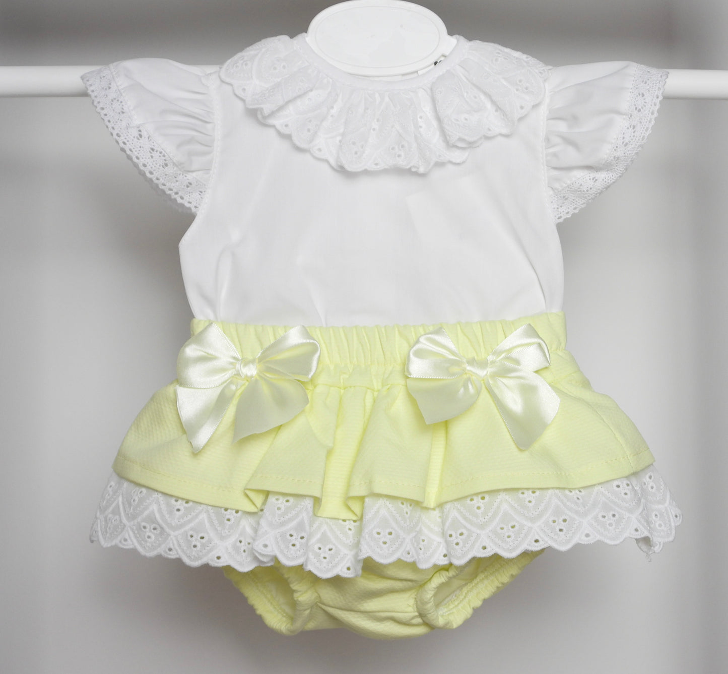 LEMON AND WHITE JAM PANTS SET