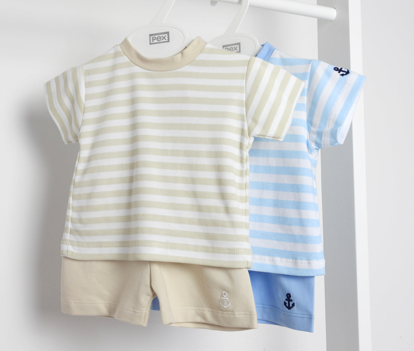 NATURAL SAILOR STRIPE TOP AND SHORTS