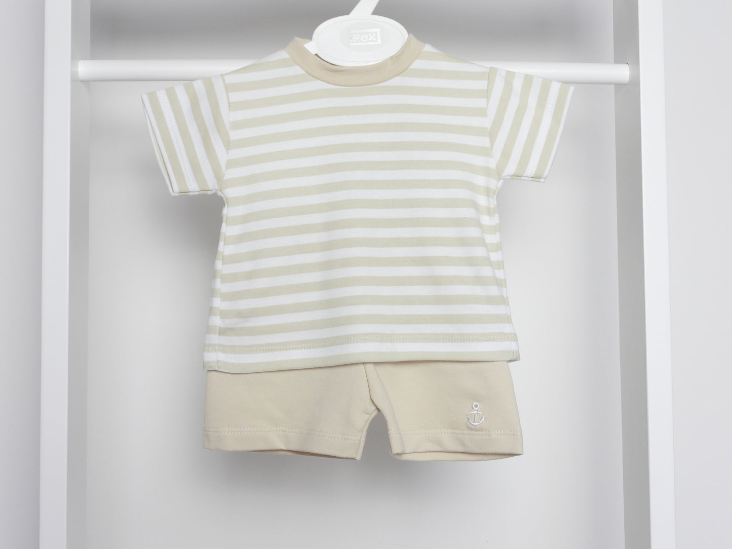 NATURAL SAILOR STRIPE TOP AND SHORTS