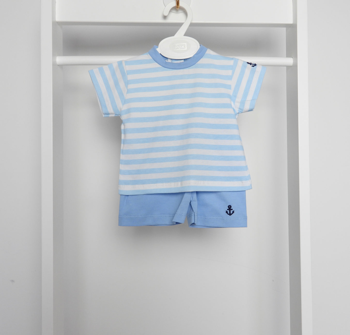 BLUE SAILOR STRIPE TOP AND SHORTS