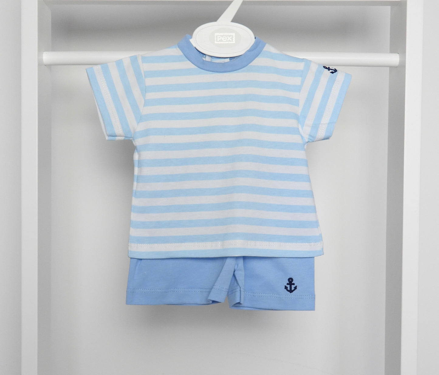 BLUE SAILOR STRIPE TOP AND SHORTS