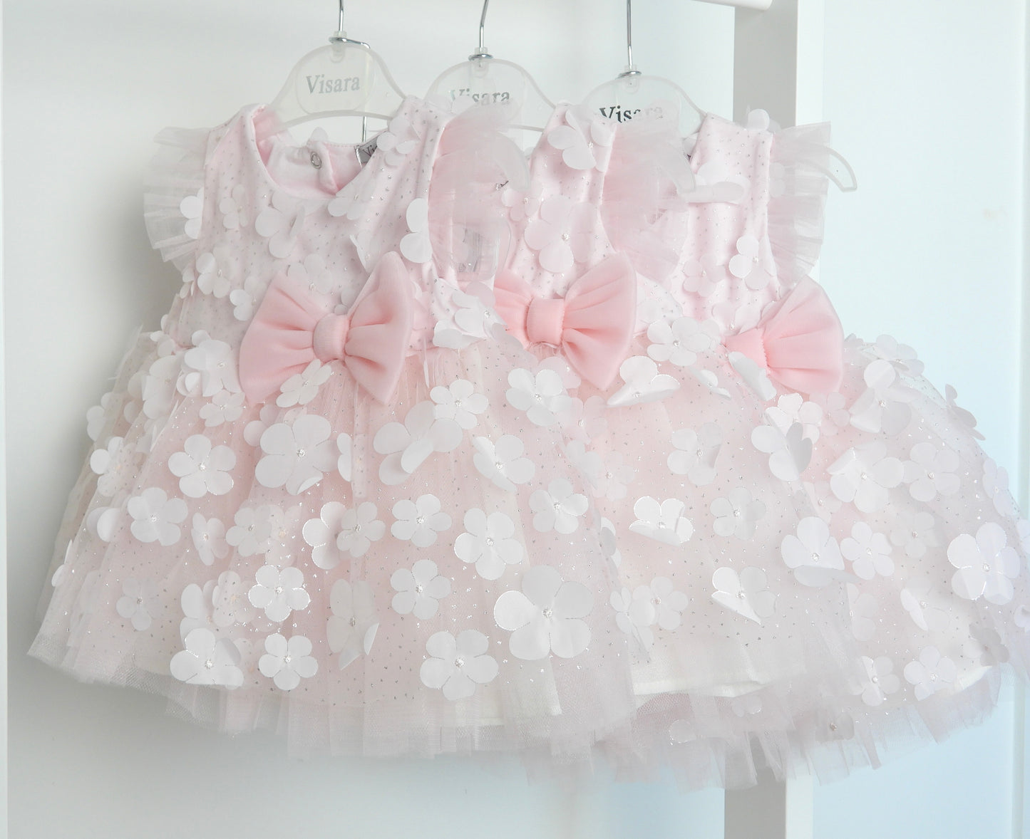 PINK ORGANZA DRESS AND BOW