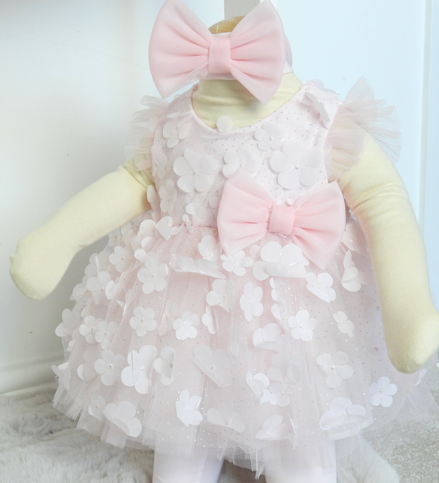 PINK ORGANZA DRESS AND BOW