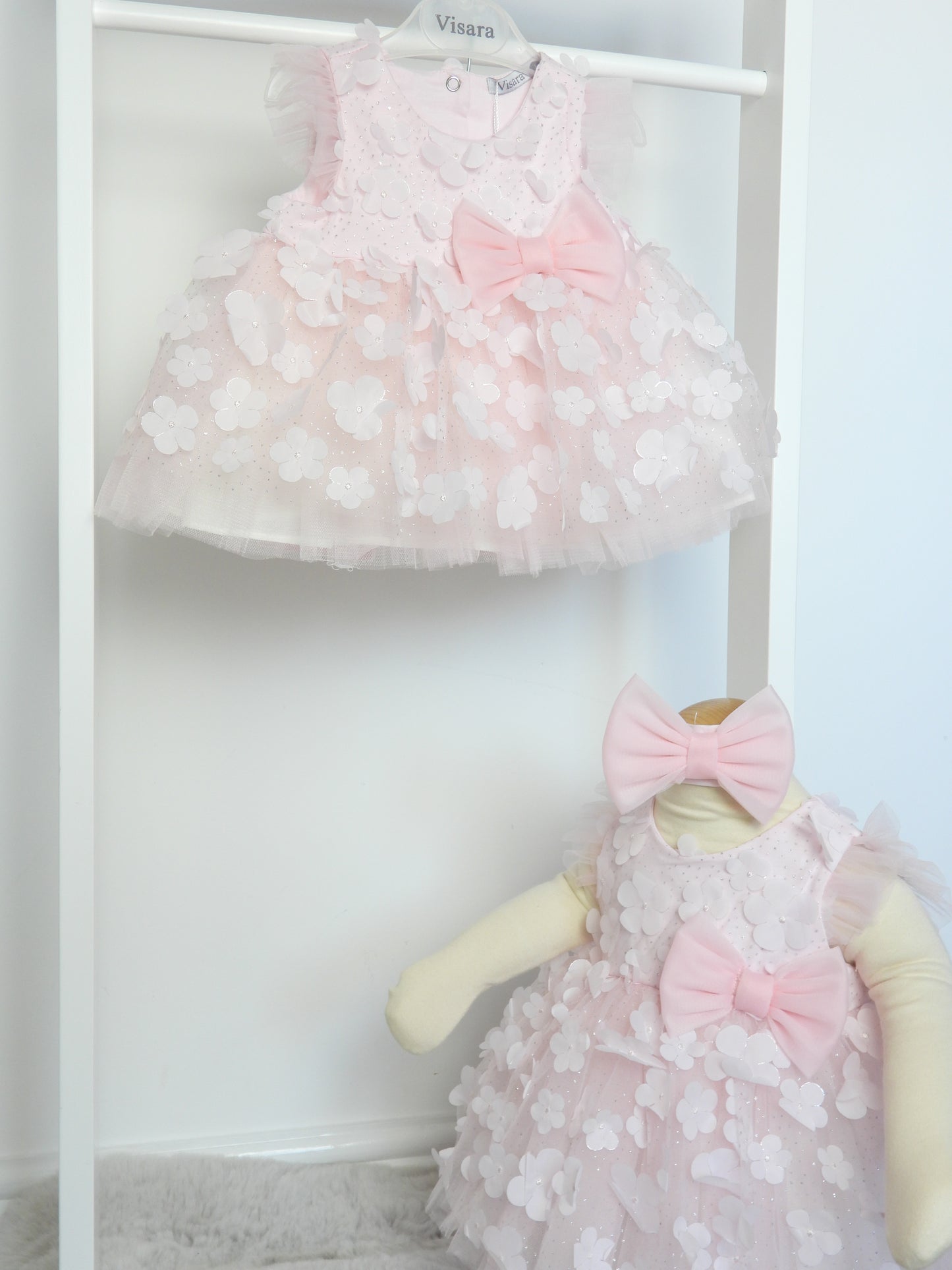 PINK ORGANZA DRESS AND BOW