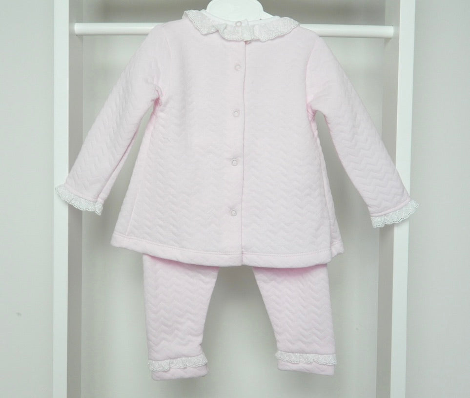 PINK  PEPLUM TROUSER SET