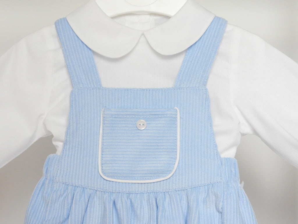 BLUE CORD DUNGAREE SET