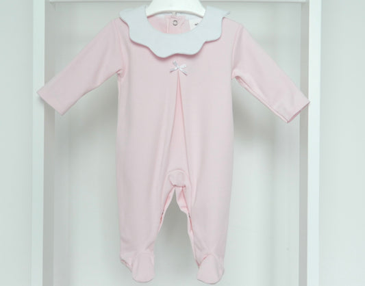 CROWN COTTON SLEEPSUIT PINK