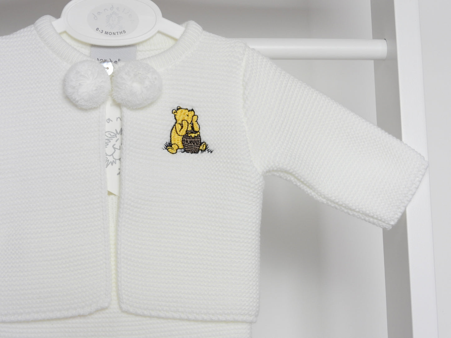 WHITE WINNIE THE POOH TWO PIECE KNITTED