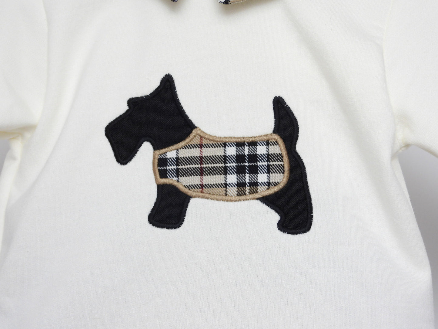 CREAM AND TARTAN SCOTTY DOG JAM PANT SET