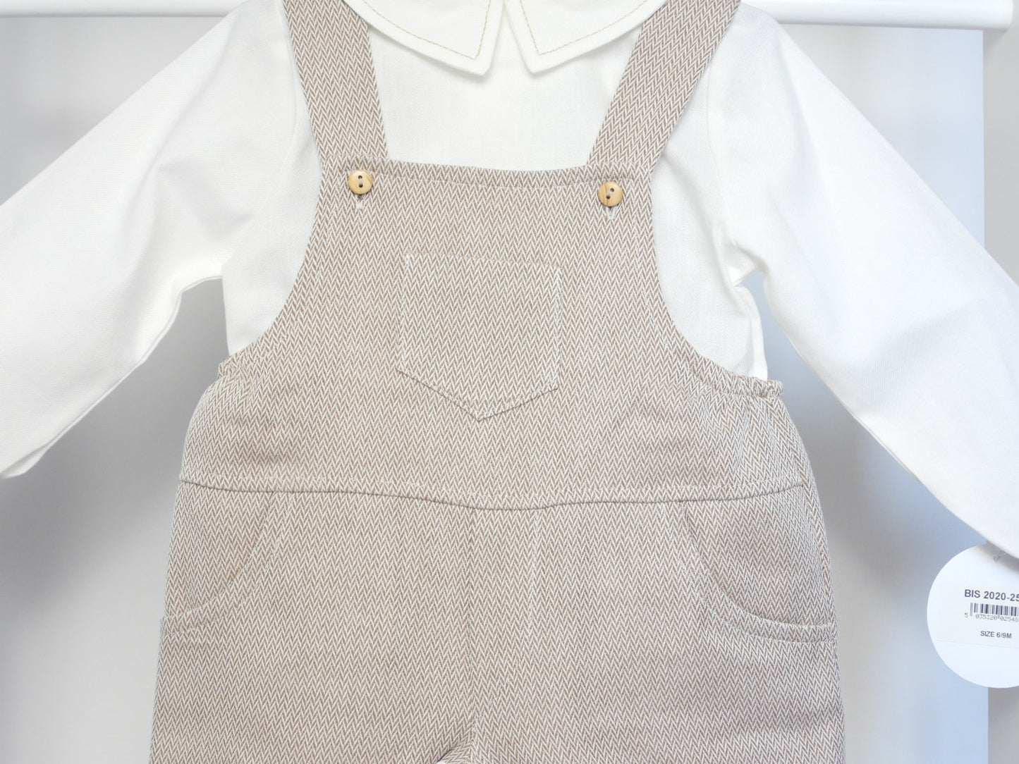 CREAM TWO PIECE DUNGAREE SET