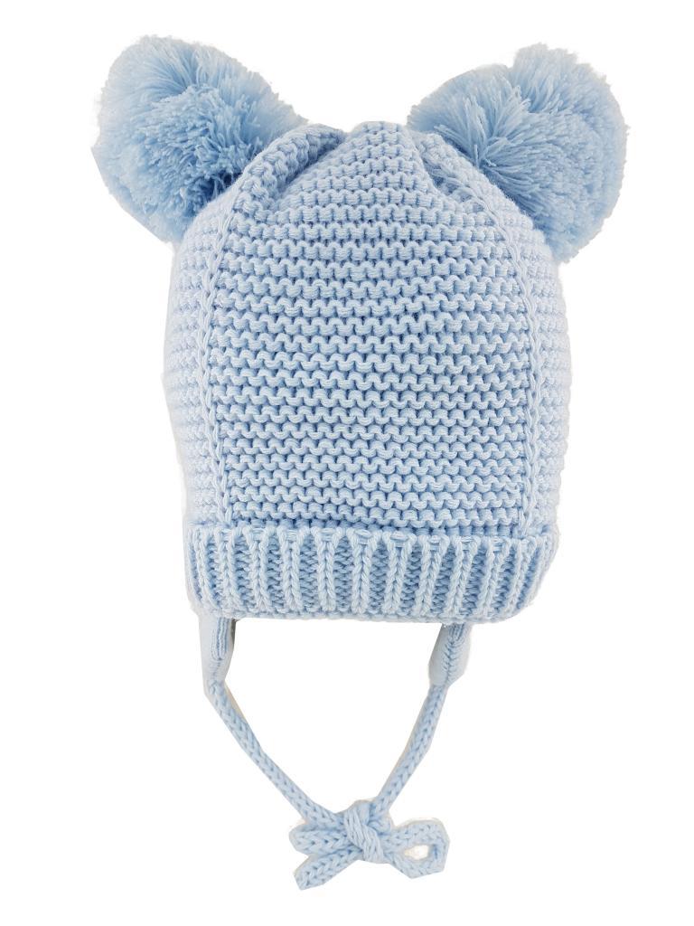 BEAR POM HAT BLUE