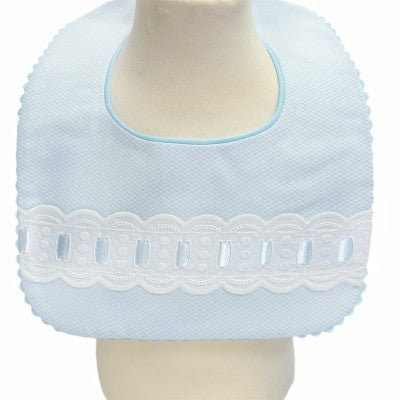 BABY BLUE WAFFLE BIB