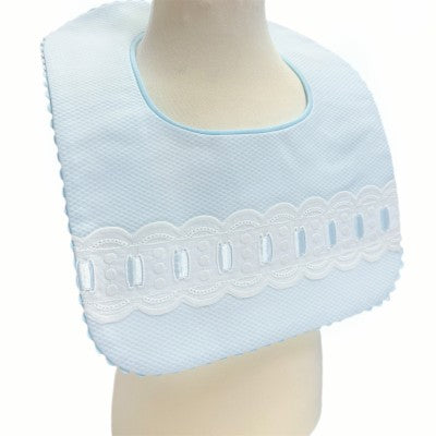 BABY BLUE WAFFLE BIB