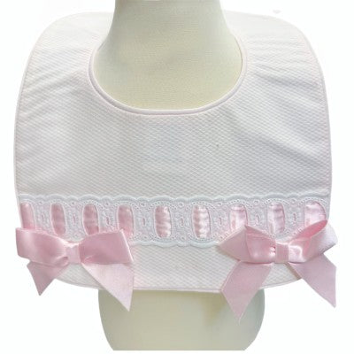 BABY PINK WAFFLE BIB