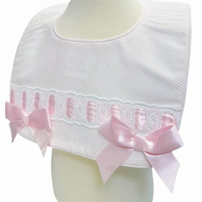 BABY PINK WAFFLE BIB