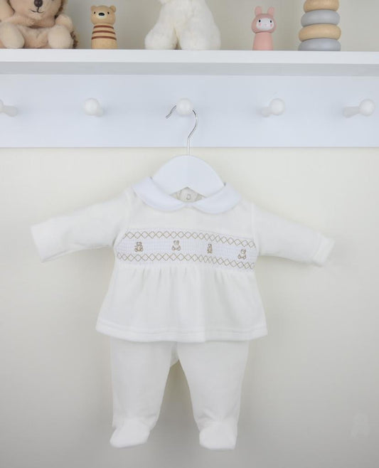 IVORY TEDDY VELOUR SET