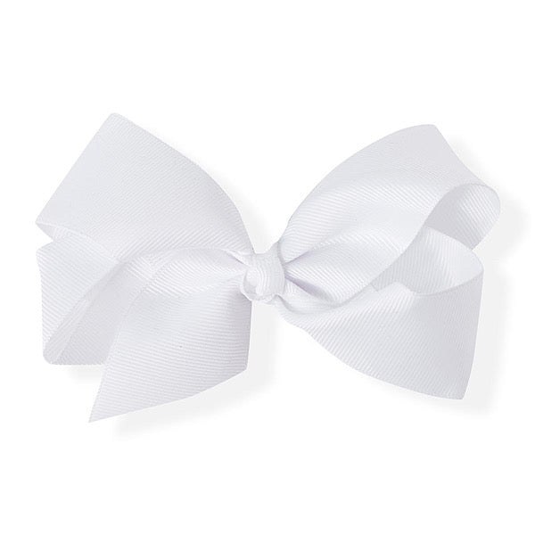 WHITE RIB HAIR BOW